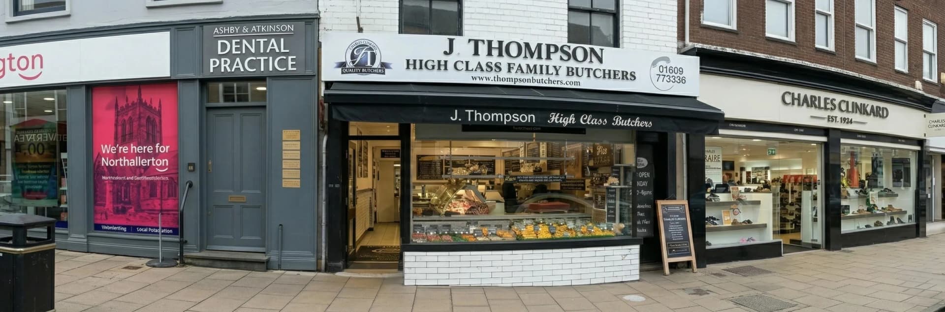 J Thompson High Class Family Butchers shop front, Northallerton